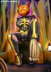 big_breasts big_thighs breasts costume feet feet_fetish female female_only foot_fetish fortnite fortnite:_battle_royale furry gourd halloween halloween_costume legs mask masked masked_female muertefake pumpkin pumpkin_head pussy spice_(fortnite) spooky thighhighs thighs toes toes_scrunch toes_spread