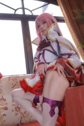 cosplay female flare_arlgrande_jioral redo_of_healer showing_panties skirt_up