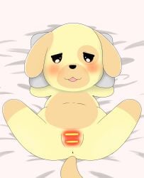 animal_crossing canine goldie_(animal_crossing) solo