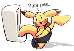 ass_cleavage big_ass butt_crack cute huge_cock male_only non-human non-human_only pikachu pokemon senor9 small_but_hung teapot_(body_type) toony underwear urinal