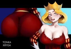 1girls ass big_ass big_breasts big_butt blonde_female blonde_hair blue_eyes busty clevage curves curvy dress fat_ass female female_only hag huge_ass huge_butt large_ass large_breasts large_butt long_nose milf ousama_ranking queen queen_hilling ranking_of_kings revealing_clothes royalty sharp_nose sweat sweating thick thick_ass tonka_kryga torn_clothes torn_clothing