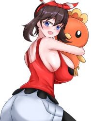 ass breasts brown_hair captain_rs female female_focus female_only may_(pokemon) may_(pokemon_oras) nintendo pokemon pokemon_(species) pokemon_oras torchic