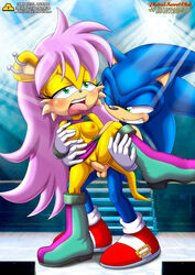 blue_fur boots ear_piercing female_orgasm furry furry_only green_eyes happy happy_sex male medium_breasts mina_mongoose moan moaning moaning_in_pleasure mobius_unleashed orgasm orgasm_face palcomix public public_sex purple_hair scream screaming sneakers sonic_(series) sonic_the_hedgehog sonic_the_hedgehog_(series) stage stage_lights yellow_fur