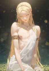 1boy ai_generated blonde_hair consort elden_ring femboy femboy_only fromsoftware male_only miquella muscular shadow_of_the_erdtree solo