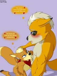 anthro ass balls blowjob blue_eyes blush canid canine digital_media_(artwork) duo dustin_c ears_down english_text erection eyewear father father_(lore) father_and_child father_and_child_(lore) father_and_son father_and_son_(lore) father_sucking_son fellatio fox fox_mccloud fur gay gay_sex genitals glasses green_eyes hi_res incest incest_(lore) james_mccloud kerchief kneeling male male/male mammal motion_lines neckerchief nintendo nude onomatopoeia open_mouth oral oral_sex orange_body orange_fur parent parent_(lore) parent_and_child parent_and_child_(lore) parent_and_son parent_and_son_(lore) penetration penile penis penis_in_mouth pivoted_ears red_kerchief red_neckerchief sex simple_background son_(lore) son_blowing_dad sound_effects star_fox sunglasses tail teeth text thought_bubble tongue