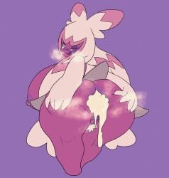 after_anal after_sex anthro bbw blush chubby cum cum_drip cum_fountain cum_in_ass cum_inside gaping_anus huge_ass huge_breasts hxxxperviolence nipple_piercing pokemon pokemon_(species) pokemon_sv spread_anus steam tears tinkaton