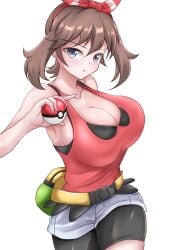 breasts brown_hair captain_rs cleavage female female_focus female_only may_(pokemon) may_(pokemon_oras) nintendo pokemon pokemon_oras