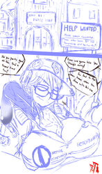 english_text female glasses horse horsecock original_character paizuri russian_text sketch suicidetoto text zoophilia