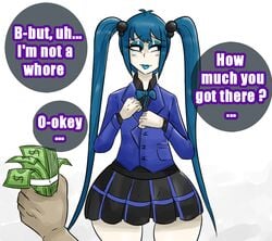 2boys androgynous blush cash crossdressing donkaqq eyelashes eyeshadow femboy girly goth gothic_lolita lipstick makeup male money prostitution sissy trap twintails wide_hips