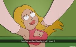 american_dad blonde_hair bra cleavage cum cum_in_mouth cum_on_face francine_smith incest jordanism mother mother_and_son snapchat steve_smith