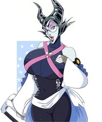 alternate_breast_size aqua_(kingdom_hearts) balak big_breasts cosplay curvy disney disney_villains glasses kingdom_hearts lipstick maleficent mature mature_female sleeping_beauty_(1959_film) square_enix