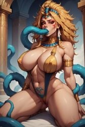 ai_generated big_ass big_breasts curvy tentacle tentacle_in_mouth tentacle_sex