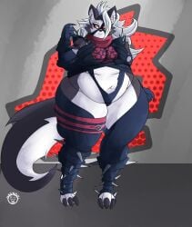 bbw big_breasts breasts female hellhound helluva_boss huge_breasts loona_(helluva_boss) mad_n_evil malice_(marvel_rivals) overweight tagme thick_thighs wide_hips