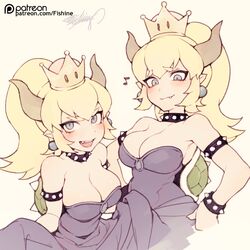 bowsette from mario (series) by fishine