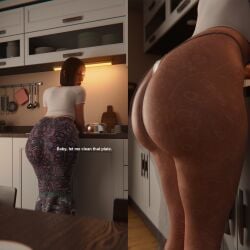 ass ass butt_crack butt_focus mature_female milf mommy_kink mother mother_and_son naughtyvert olivia_brown realistic step-incest stepmother transparent transparent_clothing wet