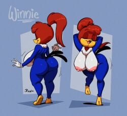 1girls 2024 absurd_res anthro ass breasts female female_focus female_only hi_res high_resolution highres joaoppereiraus thighs warner_brothers winnie_woodpecker