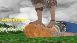 3d barefoot feet foot_fetish freya_(god_of_war) mmd trample tramplefetish