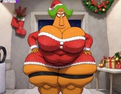 ai_generated bbw big_belly cartoon_network chowder christmas_outfit chubby_female cleavage_overflow endive fat hands_on_hips huge_ass huge_breasts matronai_(artist) overweight_female tagme thick thick_legs thick_thighs thigh_strap voluptuous_female wide_hips