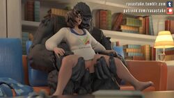 1boy 1girls 3d alternate_costume animated bestiality gorilla mei_(overwatch) overwatch pajamei penis pussy_grip raxastake reverse_upright_straddle sex sex_from_behind shorter_than_10_seconds sitting sound tagme vaginal_penetration video winston zoophilia