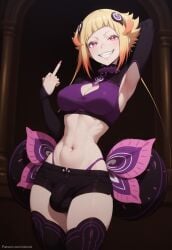 1futa 1futanari ai_generated armpit_cutout armpits ass bangs big_ass big_breasts big_butt big_hips big_penis black_shorts blonde_hair blonde_hair blush breast_cutout breasts bulge bulge_through_clothing capella_emerada_lugunica cleavage cleavage_cutout collar crazy crazy_eyes crazy_girl crazy_smile crop_top dick dickgirl eyebrows eyelashes futa_only futanari gloves gradient_hair grin grinning grinning_at_viewer hair hair_ornament hand_behind_back hand_behind_head hands-free huge_cock indoors lips long_hair looking_at_viewer makeup middle_finger midriff multicolored_hair narrow_waist narrowed_eyes navel nose orange_hair panties penis pink_crop_top pink_hair purple_panties re:zero_kara_hajimeru_isekai_seikatsu seducing seductive seductive_eyes seductive_gaze seductive_look seductive_mouth seductive_pose seductive_smile short_hair short_shorts shorts sidelocks smile smile_at_viewer smiley_face smooth_balls smooth_penis smooth_skin solo solo_dickgirl solo_focus solo_futa solo_futanari string_panties teeth testicles thick_ass thick_thighs thighhighs thighs turtleneck uppercut velonix