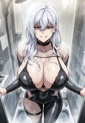 ai_generated blue_eyes ent90 female large_breasts white_hair white_skin