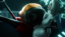 captured cum cum_inside elastigirl futa_on_female futanari helen_parr inflation large_ass large_breasts mirage_(the_incredibles) rape restrained spandex stomach_bulge tagme the_incredibles video zimzamflow