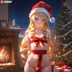 1femboy ai_generated femboy flat_chest gay genshin_impact godof happy_new_year merry_christmas navia_(genshin_impact) red_ribbon small_penis trap yaoi