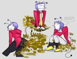 1boy 2025 ass bulge deltarune deltarune_chapter_3 fart lordsofgross_(artist) male male_only scat simple_background solo suit tagme tenna_(deltarune) tie toilet toilet_use tv_head video_games