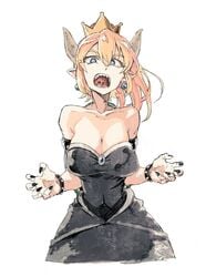 1girls blonde_hair bowsette breasts female female_only genderswap horns kotoyama mario_(series) new_super_mario_bros._u_deluxe nintendo solo