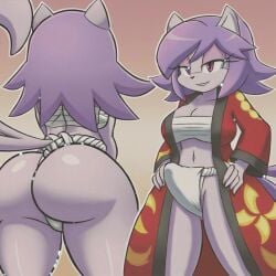 1futa ai_generated ass ass big_ass big_butt breasts erection erection_under_clothes erection_under_loincloth freedom_planet fundoshi fundoshi_futanari fundoshilover101 futanari galaxytrail happi_(clothing) huge_ass huge_butt sarashi sash_lilac