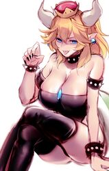 blonde_hair bowsette breasts female female_only genderswap horns jingle23 mario_(series) new_super_mario_bros._u_deluxe nintendo