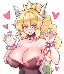 blonde_hair bowsette breasts ditienan_ddn female female_only genderswap green_eyes horns mario_(series) new_super_mario_bros._u_deluxe nintendo