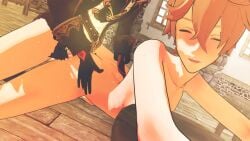 animated childe_(genshin_impact) diluc_(genshin_impact) doggy_style genshin_impact loop male male_only no_sound tagme tartaglia_(genshin_impact) video