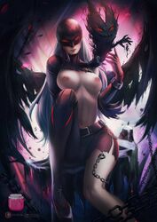 areolae axsens breasts demon_girl digimon female female_only ladydevimon looking_at_viewer nipples solo