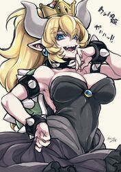 1girls blonde_hair bowsette breasts female female_only genderswap horns mario_(series) new_super_mario_bros._u_deluxe nintendo solo takatsuki_ichi