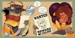 alien big_ass blowjob blush brawlhalla bug cassidy_(brawlhalla) cowboy_hat lipstick_mark looking_down lustbugs multi_penis oral precum reno_(brawlhalla) robot tied_up wanted_poster