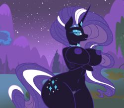 1girls anthro big_breasts breasts cocaine-leopard equine female female_only friendship_is_magic furry grin hair horn long_hair mammal multicolored_hair my_little_pony night nightmare_rarity nude pussy rarity_(mlp) smile solo thick_thighs unicorn wide_hips