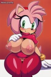 1girls accurate_art_style ai_generated alternate_breast_size amy_rose big_breasts blush breasts breasts_out casual_exposure casual_nudity cleavage dress edit edited excited exposed_breasts exposed_pussy eyelashes female female_focus female_only flashing flashing_breasts fully_clothed fully_clothed_female furry gloves gold_jewelry green_eyes hairband happy inviting inviting_to_sex multiple_views naked nude pink_fur pink_hair shirt_pull showing_breasts showing_off soft_breasts soft_lips solo sonic_(series) sonic_the_hedgehog_(series) stripping tight_clothing tight_fit variant wide_hips