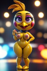 's) ai_generated avian beak bird chibi doll figurine full_body_view galliform gallus nipple nude pizza_shop toy toy_chica_(five_nights_at_freddy toy_chica_(fnaf) yellow_furr yellow_skin