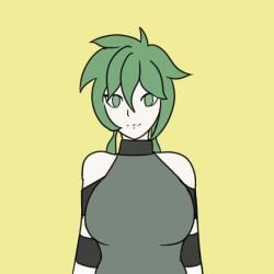 1girls animated bare_shoulders big_breasts breast_expansion breasts female female_only green_hair huge_breasts human human_only hyper_breasts large_breasts looping_animation monochromatic_skin solo solo_female top_heavy verdazin white_skin