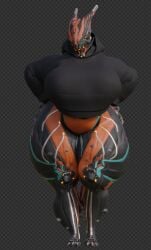 coolmaster98 curvy hoodie huge_ass huge_breasts thick_thighs valkyr_(warframe) voluptuous voluptuous_female warframe