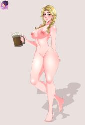 1girls big_breasts blonde_hair female female_only goddess hi-rez_studios law-zilla light-skinned_female light_skin mythology nu_wa_(smite) nude oktoberfest_nu_wa pinup pussy smite solo thick_thighs wide_hips