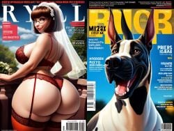 1animal 1girls ai_generated big_ass canid canine domestic_dog fat_ass female feral glasses great_dane human interspecies scooby-doo taboo velma_dinkley zoophilia