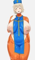 1girls big_breasts blonde_hair cham22 delicious_in_dungeon dragon_quest dragon_quest_iii dungeon_meshi falin_touden falin_touden_(tallman) female female_focus female_only large_breasts looking_at_viewer pale-skinned_female pale_skin priest_(dq3) priest_(dq3)_(cosplay) short_hair tallman