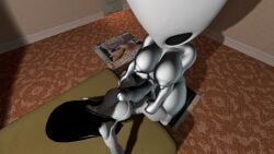 3d big_ass big_balls big_breasts big_penis female futa_on_female futanari hornet_(hollow_knight) kabalmystic kabalmystic_(artist) penis_on_body penis_on_breast penis_on_chest penis_out sadako sadako_(kabalmystic)