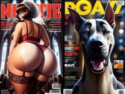 1animal 1girls ai_generated big_ass canid canine domestic_dog fat_ass female feral glasses great_dane human interspecies scooby-doo taboo velma_dinkley zoophilia