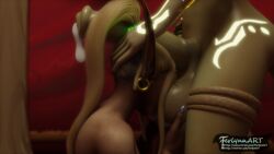 3d blood_elf draenei draenei_futa female ferlynn futa_on_female futanari horsecock lightforged_draenei masturbation world_of_warcraft