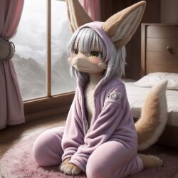 ai_generated blastbun furry furry_female made_in_abyss narehate onesie solo_female