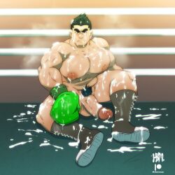 balls bara biceps big_balls big_penis blush cum erection genital_fluids little_mac male male_nipples male_only male_pubic_hair mrbaraman muscular_male nintendo nipples nude pecs penis punch_out sweat sweating