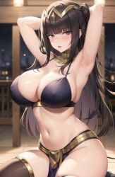 ai_generated armpit ass_up breasts cleavage huge_breasts large_breasts mage on_all_fours on_knees sideboob slombert tharja_(fire_emblem) thighs tiara